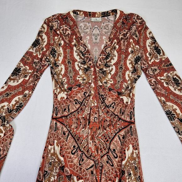 ETRO $1320 Elba Long Sleeve Midi Dress EUR 42 US 10 Luxury Italian Designer Boho - Picture 16 of 16